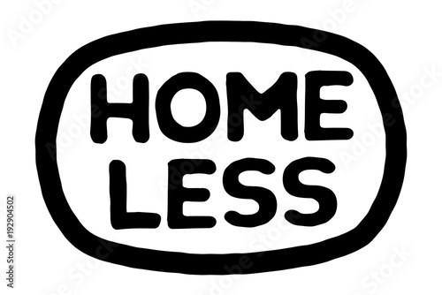 Homeless	 typographic stamp. Typographic sign, badge or logo