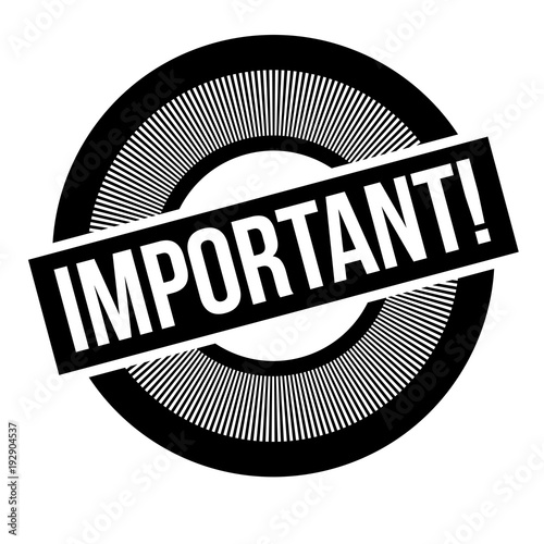 Important	  typographic stamp. Typographic sign, badge or logo