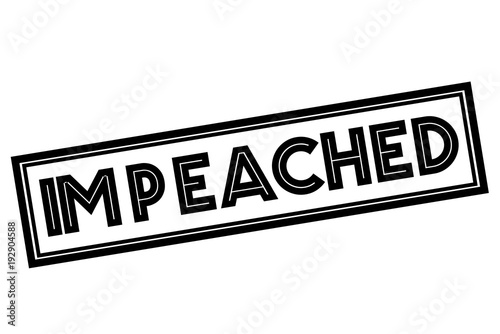 Impeached	 typographic stamp. Typographic sign, badge or logo