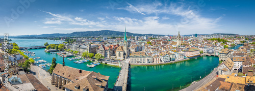 Obraz na płótnie Zürich city panorama in summer, Switzerland w salonie