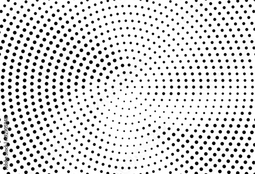 Abstract monochrome halftone pattern. Futuristic panel. Grunge dotted backdrop with circles, dots, point. 
