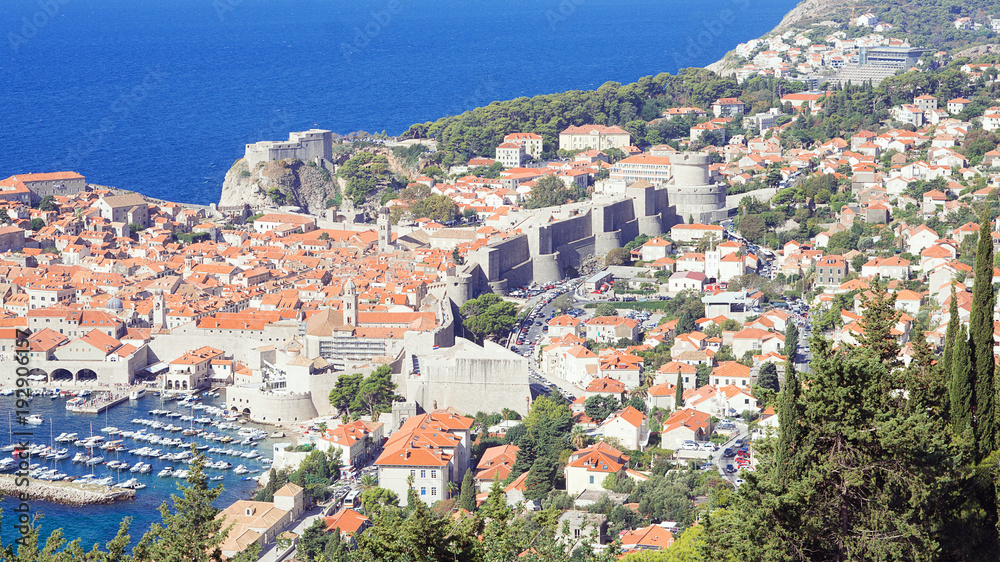 Panoramic view of old town Dubrovnik, Croatia