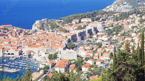 Panoramic view of old town Dubrovnik, Croatia