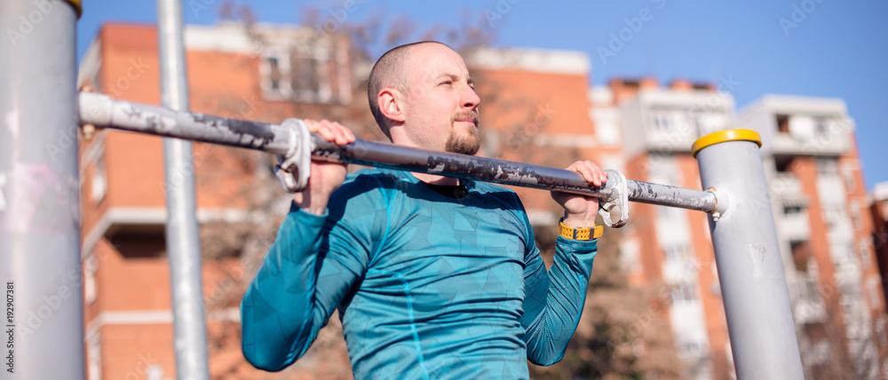 Confident athlete on chin Confident athlete on chin