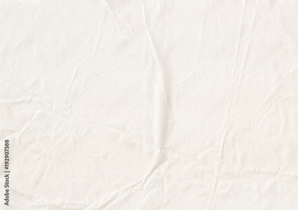 Obraz premium texture of white crumpled kraft paper sheet with small soft brown grain dust