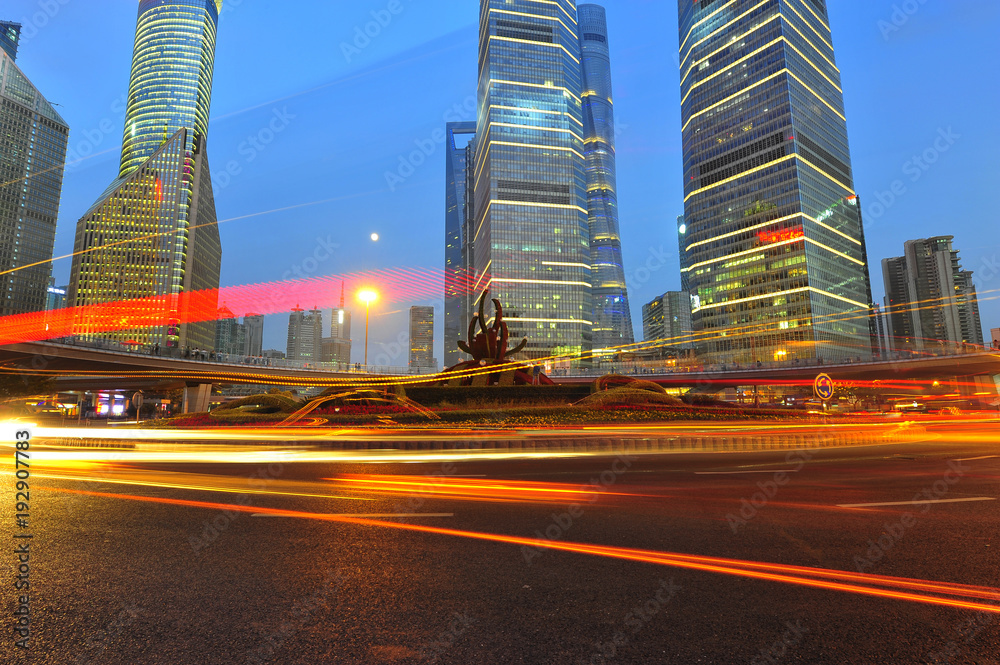 the night view of the lujiazui financial centre in shanghai china. the night view of the lujiazui financial centre in shanghai china.