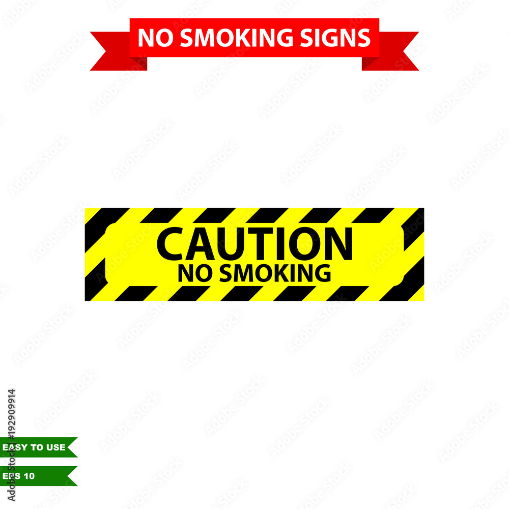 Caution stop smoking and air clean area sign in vector style version, easy to use and print