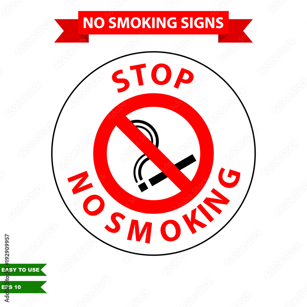 Caution stop smoking and air clean area sign in vector style version, easy to use and print