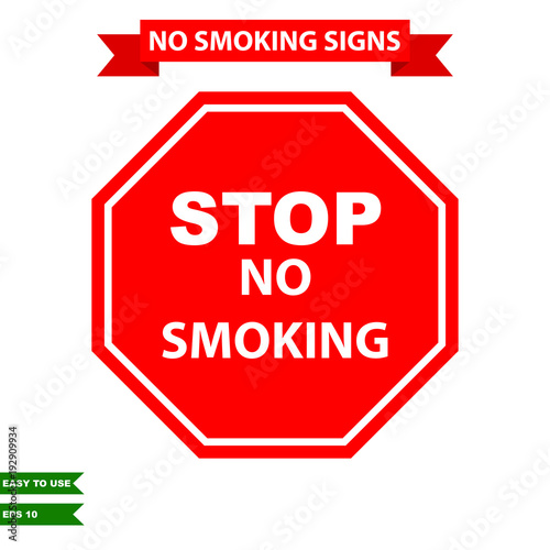 Caution stop smoking and air clean area sign in vector style version, easy to use and print