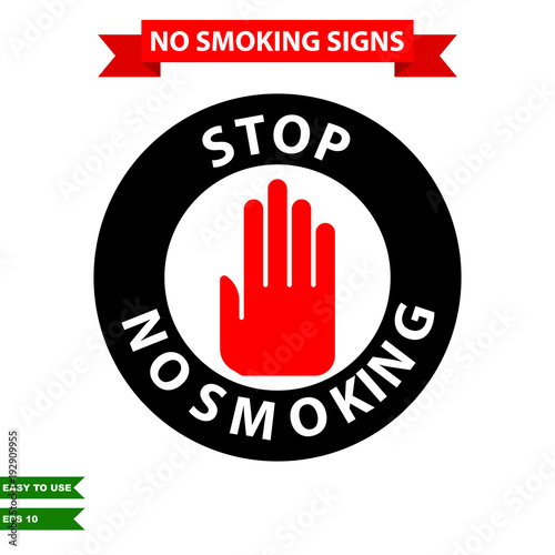Caution stop smoking and air clean area sign in vector style version, easy to use and print