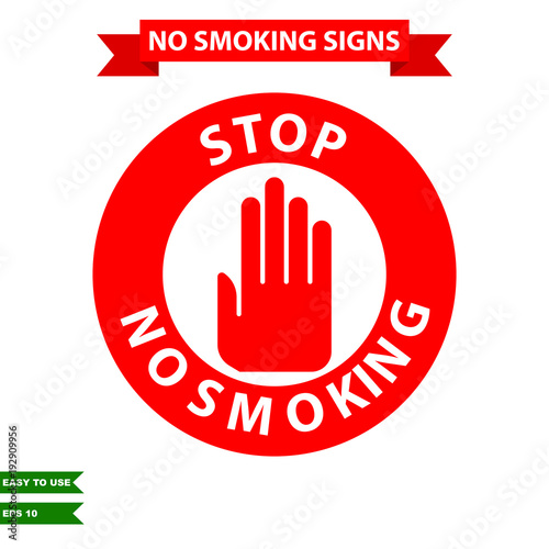 Caution stop smoking and air clean area sign in vector style version, easy to use and print