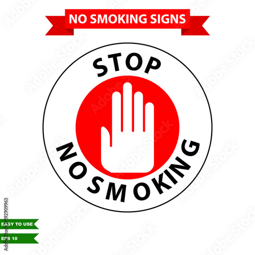 Caution stop smoking and air clean area sign in vector style version, easy to use and print