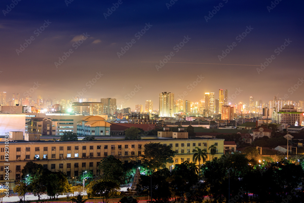 Skyline of Manila City with sunset Skyline of Manila City with sunset