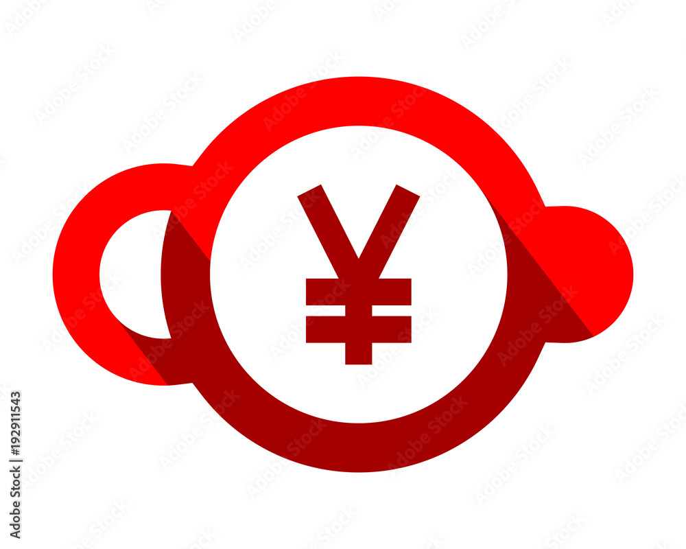 Obraz premium red yen currency financial money price economy image vector icon logo symbol