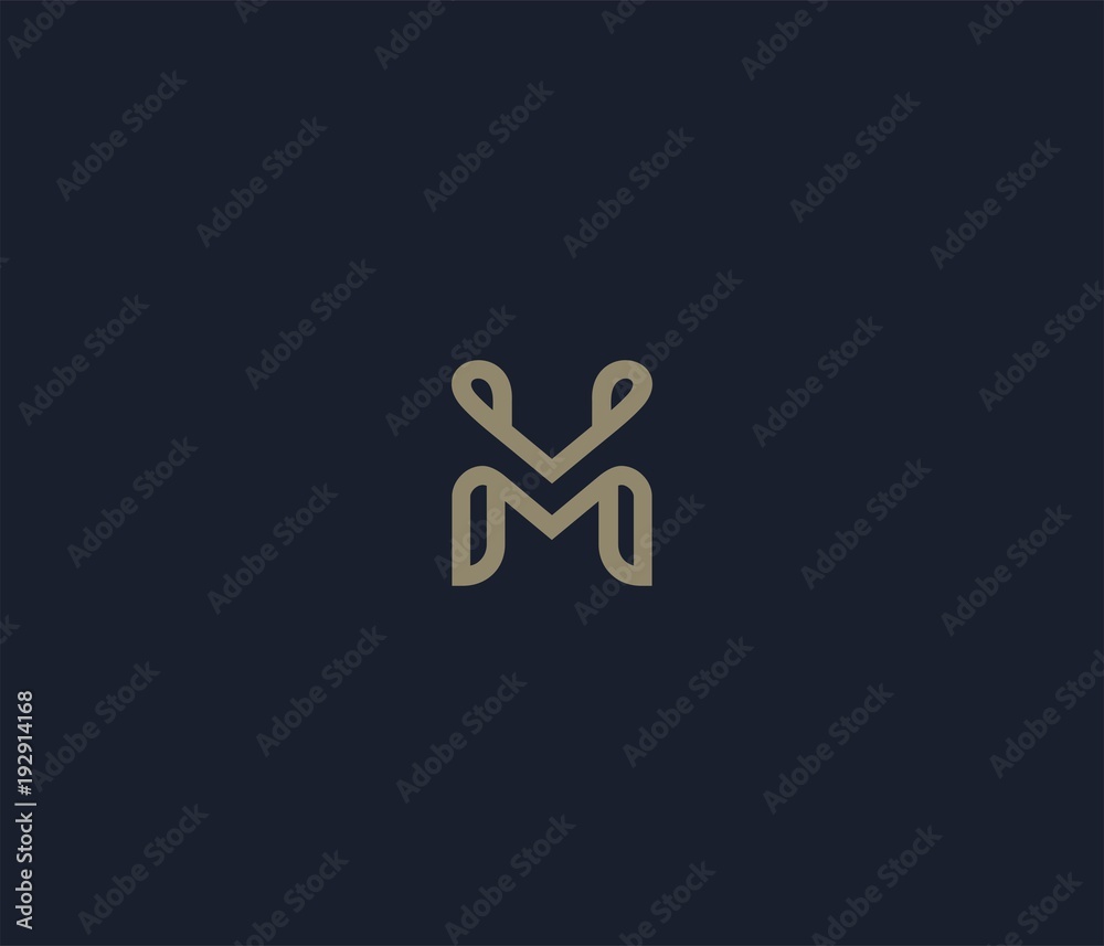 luxury letter M logo icon element - obrazy, fototapety, plakaty 