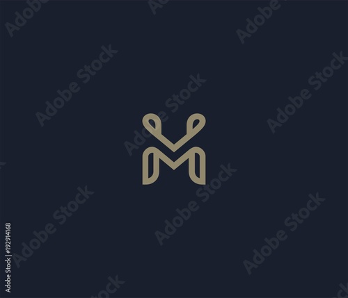 luxury letter M logo icon element
