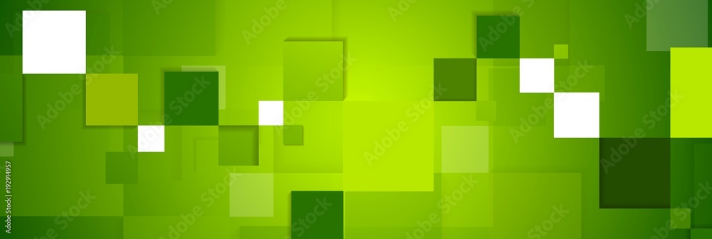 Green squares abstract tech web banner design Green squares abstract tech web banner design