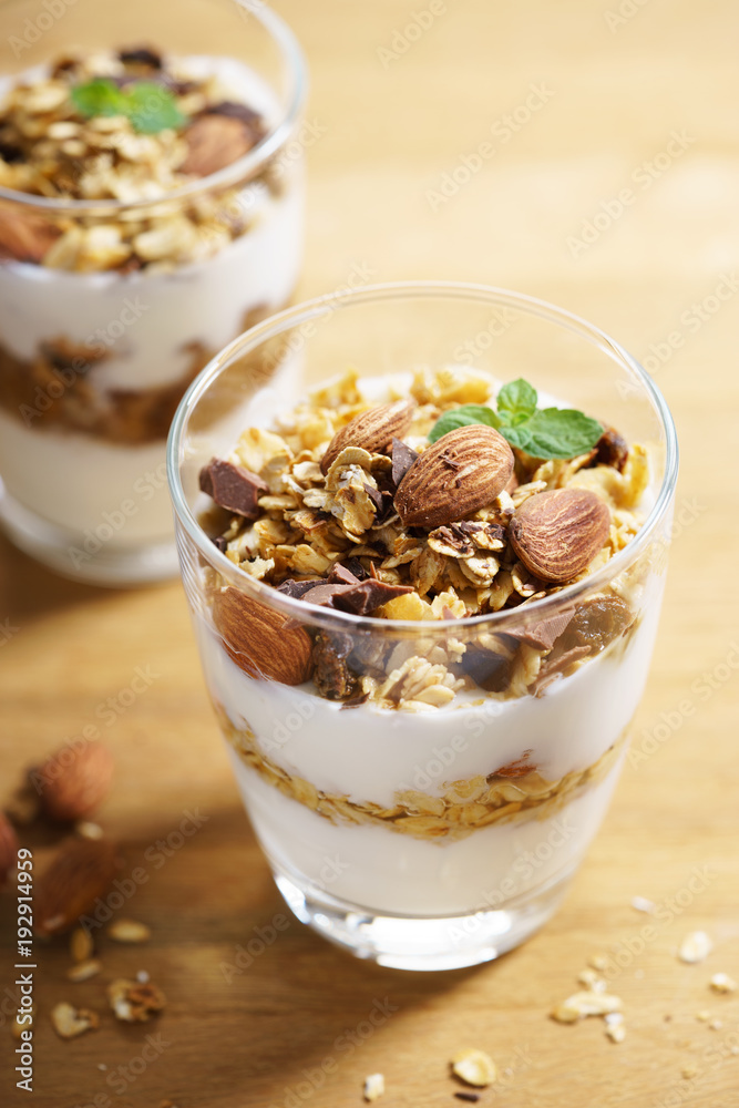 Yogurt Parfait with oat granola Yogurt Parfait with oat granola