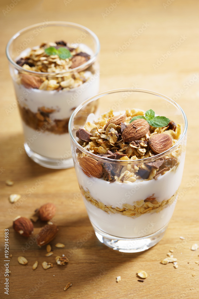 Yogurt Parfait with oat granola Yogurt Parfait with oat granola