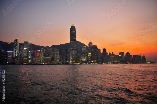 Hong Kong Cityscape at Sunset