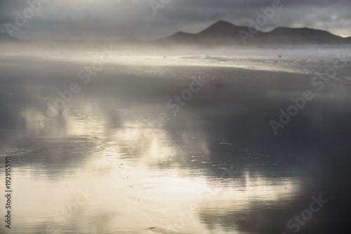 Famara-stunning beach for surfers. Lanzarote. Canary Islands. Spain