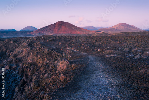 Incredible landscape of Los Hervideros after sunset. Lanzarote. Canary Islands. Spain