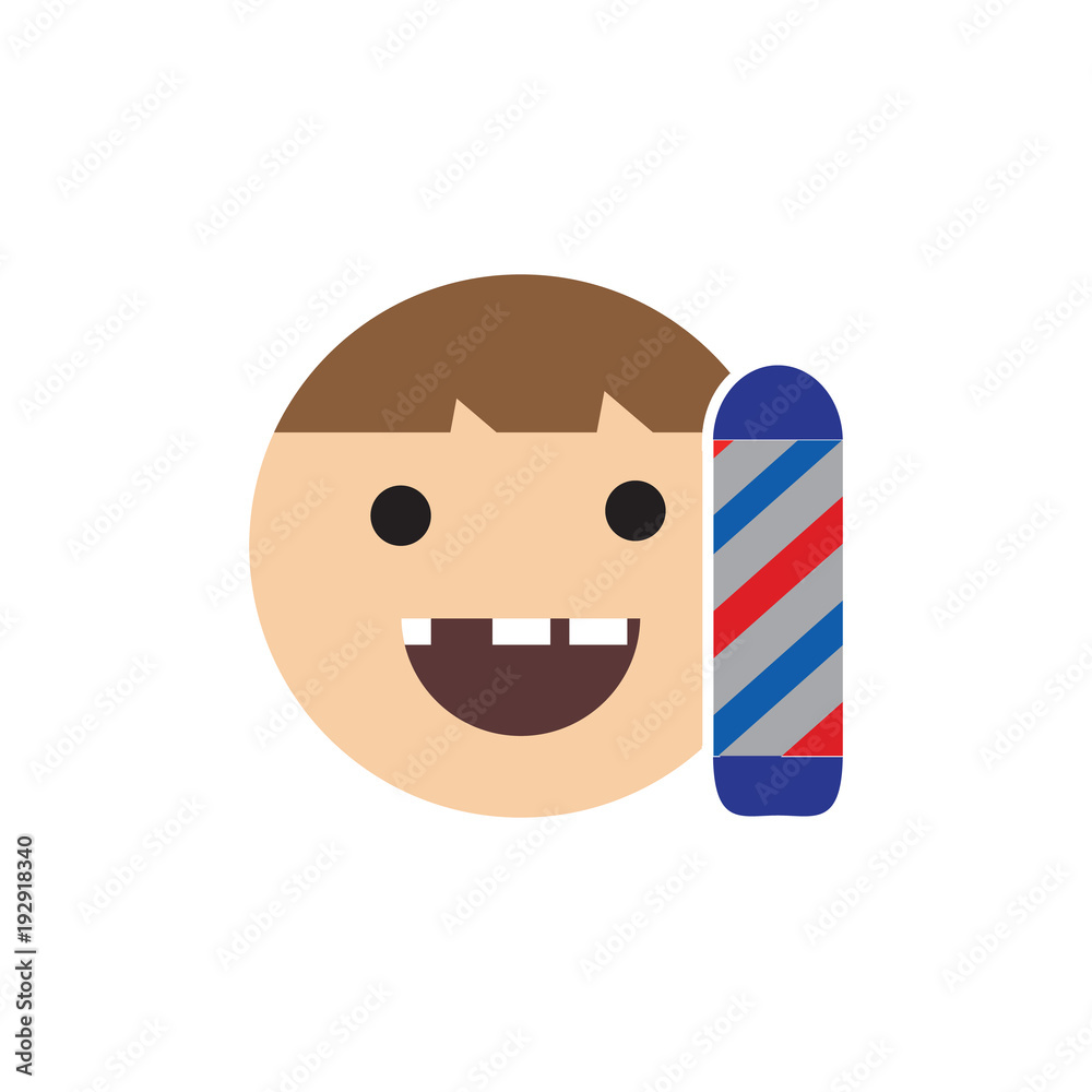 Fototapeta premium Barber Kids Logo Icon Design