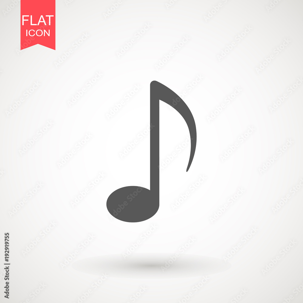 Note flat vector icon. Music sign symbol Note flat vector icon. Music sign symbol
