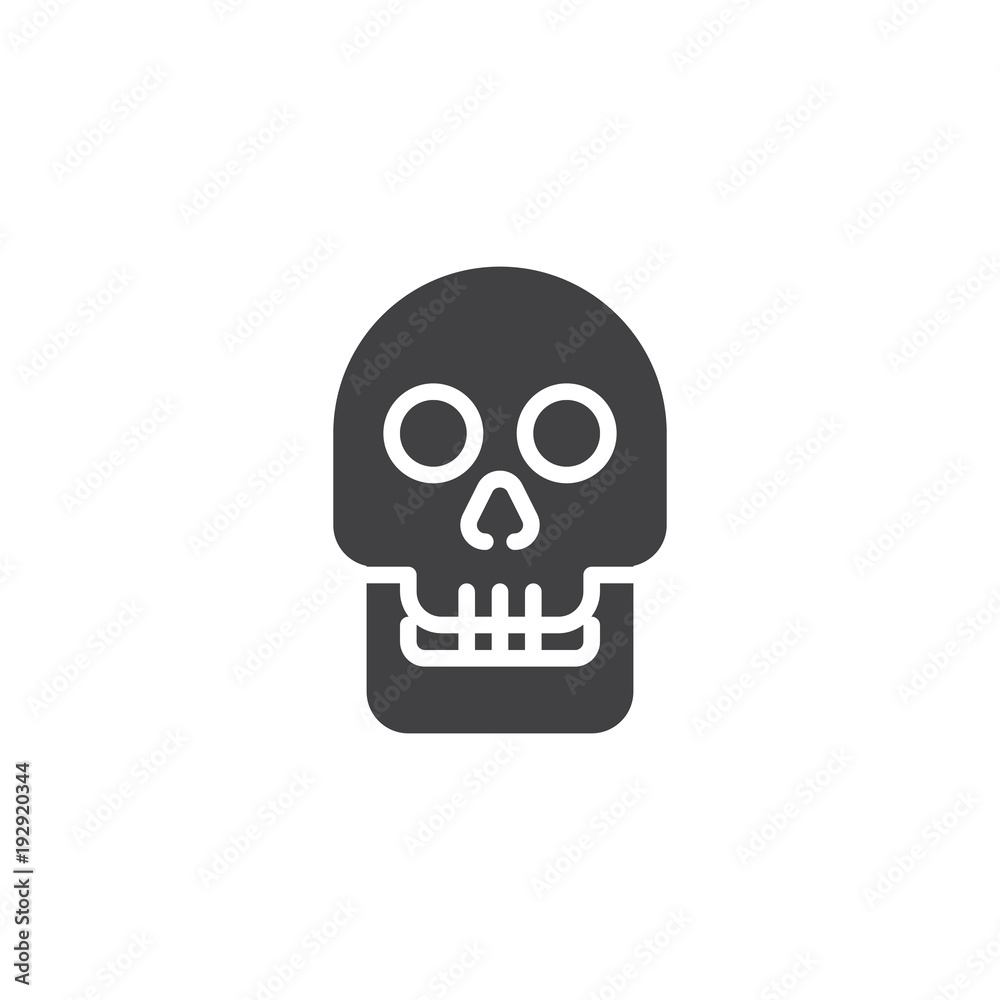 Human skull vector icon. filled flat sign for mobile concept and web design. Anthropology simple solid icon. Symbol, logo illustration. Pixel perfect vector graphics