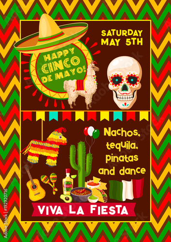 Mexican vector poster for Cinco de Mayo fiesta
