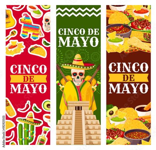 Cinco de Mayo Mexican vector greeting banners