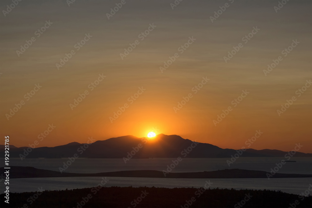 View of sunset from famous touristic destination called 