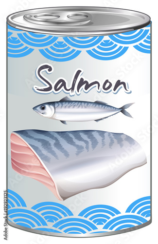 Salmon in aluminum can