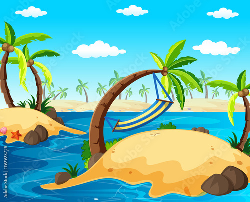 Background scene with islands in the ocean