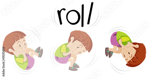Boy in rolling action