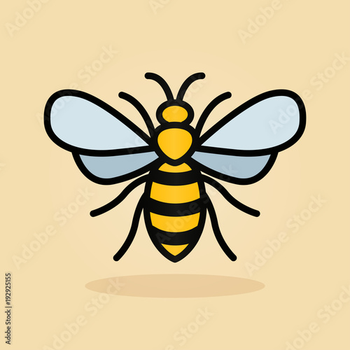 bee icon isolated design concept