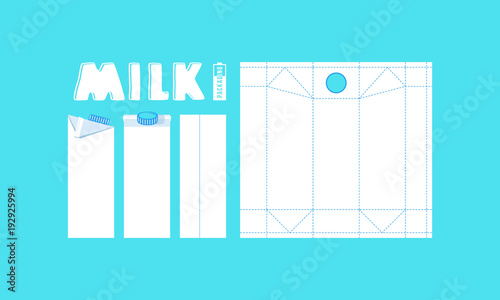 Stock vector template box for milk
