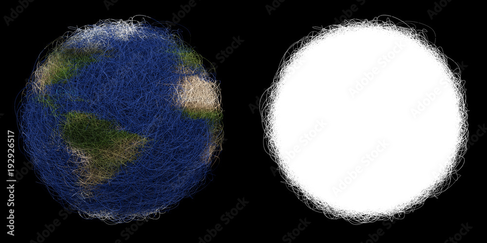 Fotografie Hairball Earth Isolated