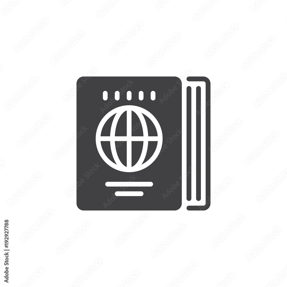 Travel guide vector icon. filled flat sign for mobile concept and web design. World map book simple solid icon. Symbol, logo illustration. Pixel perfect vector graphics