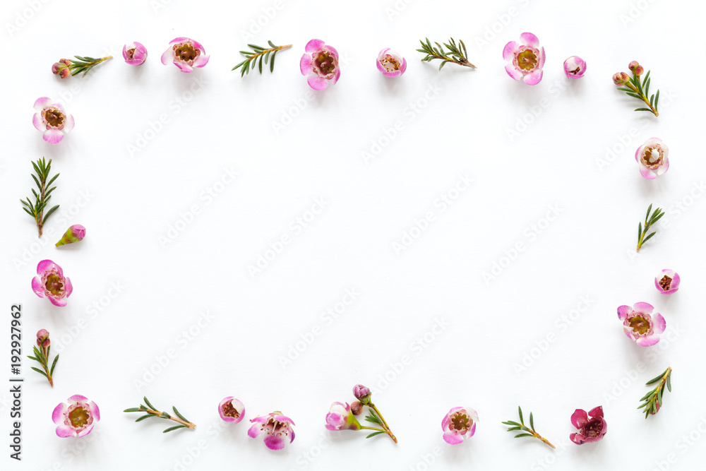Flower frame with pink flowers