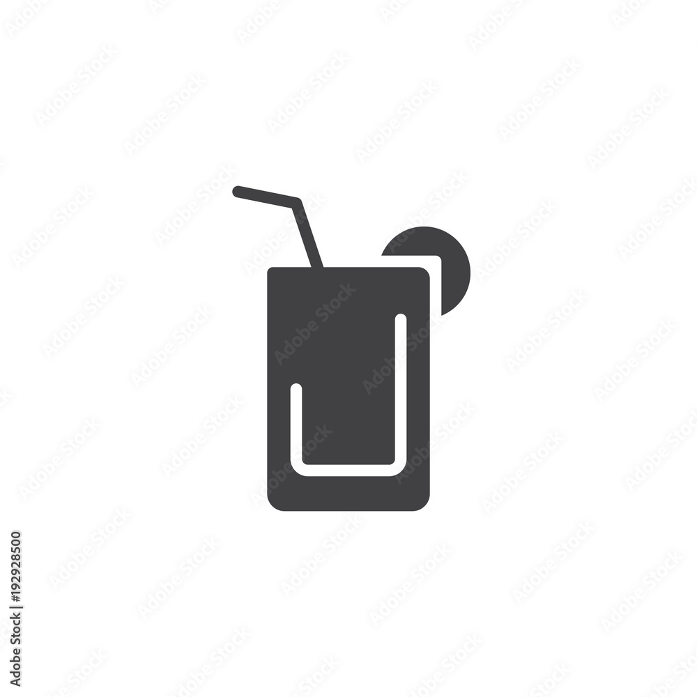 Juice glass with straw vector icon. filled flat sign for mobile concept and web design. Cold drink simple solid icon. Symbol, logo illustration. Pixel perfect vector graphics Juice glass with straw vector icon. filled flat sign for mobile concept and web design. Cold drink simple solid icon. Symbol, logo illustration. Pixel perfect vector graphics