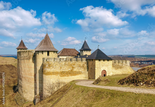 General view of Khotyn fortress from the main entrance, Ukraine