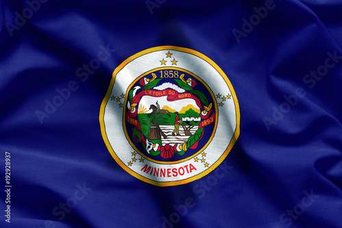 Fabric texture of the Minnesota Flag - Flags from the USA photo