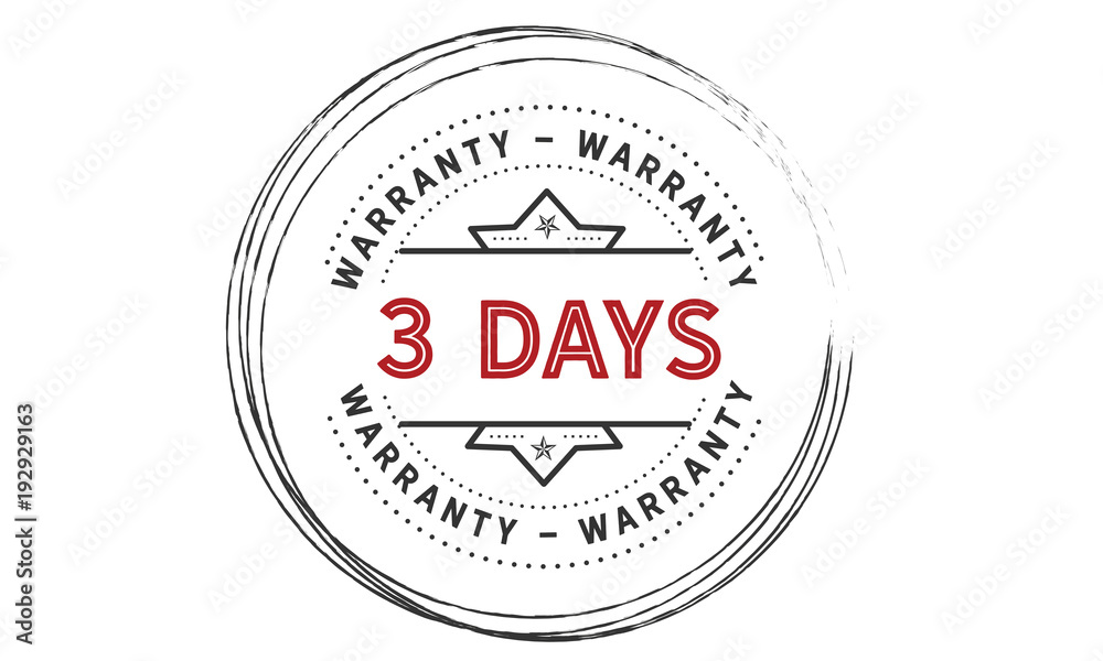 Obraz premium 3 days warranty icon vintage rubber stamp guarantee