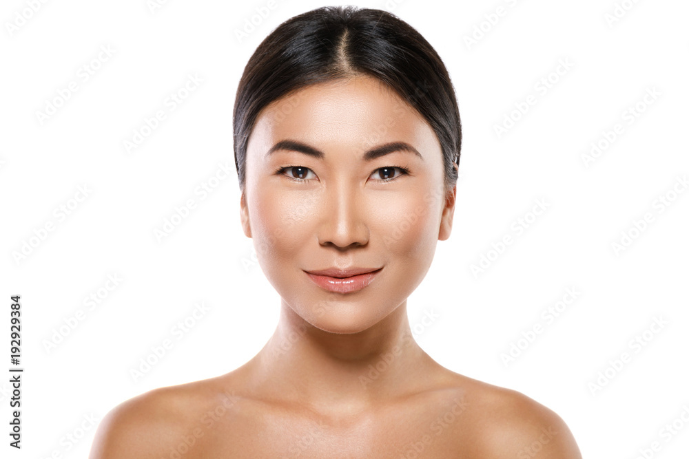 Young and beautiful asian woman on white background Young and beautiful asian woman on white background