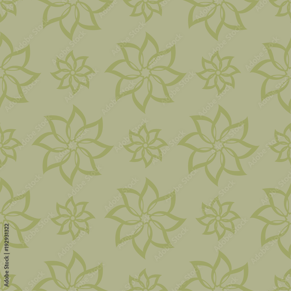 Olive green floral design. Seamless pattern Olive green floral design. Seamless pattern