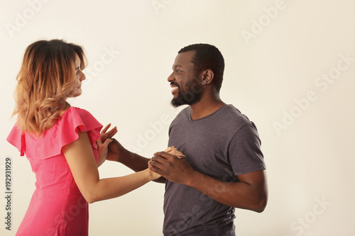 Cute interracial couple dan...