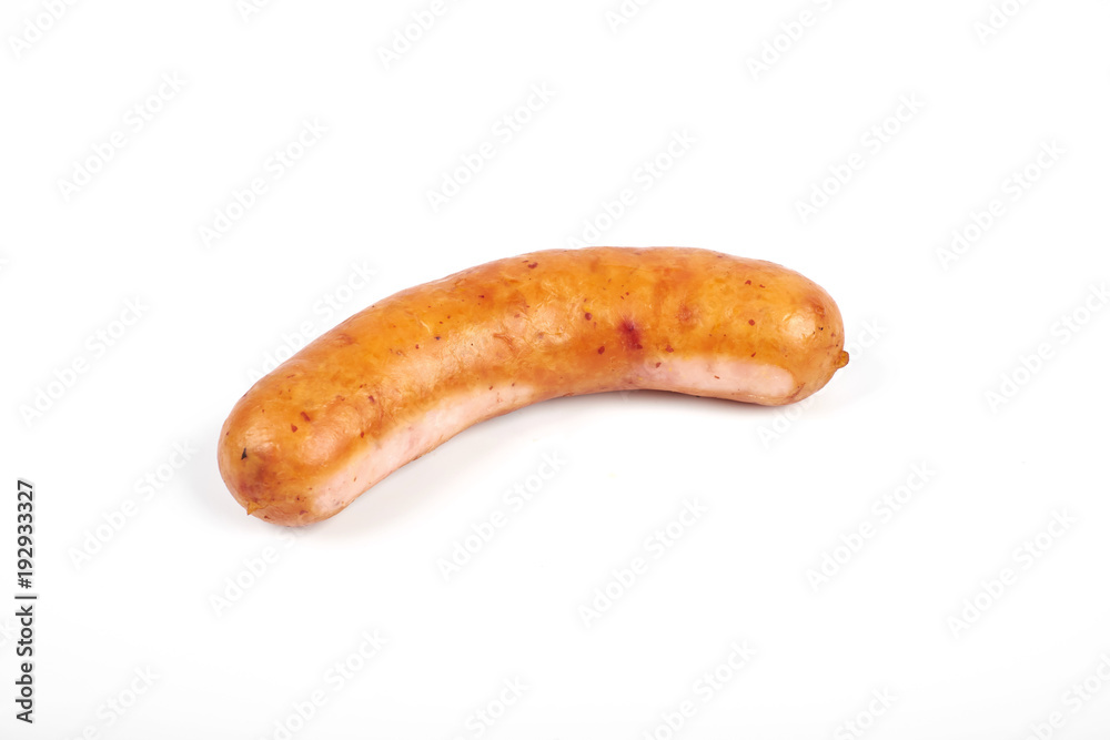 Grilled sausages isolated on a white background Grilled sausages isolated on a white background
