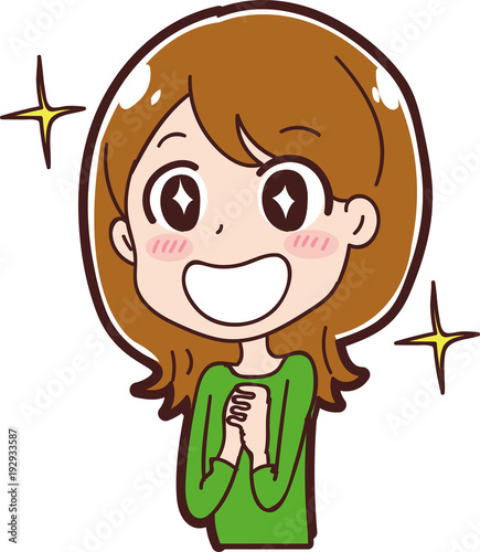 笑顔の女性のイラスト素材