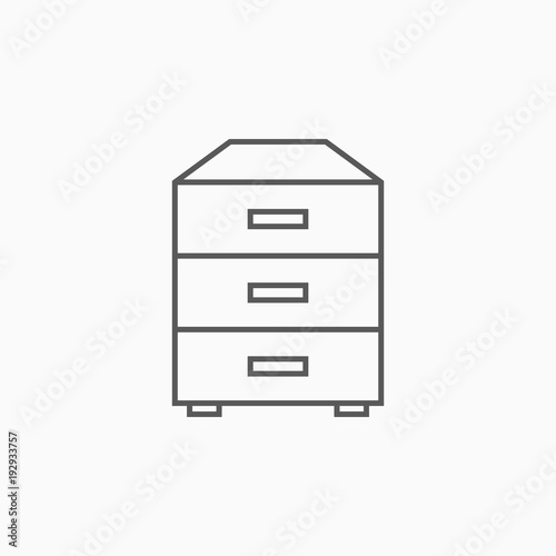drawer icon, tray vector